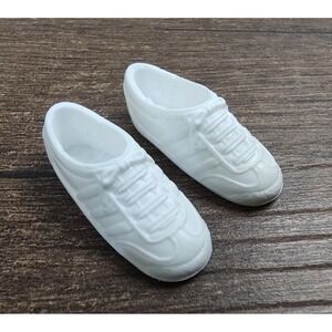 BARBIE SHOES SNEAKERS WHITE CASUAL PLAIN SIMPLE 1990s ONLY DOLL SHOES Z15